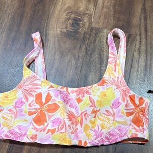 Old Navy Floral Swim Top in Pink, Orange & White